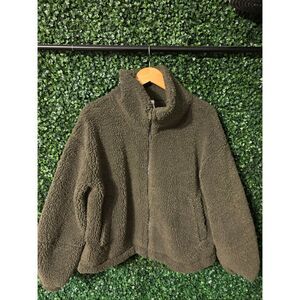 Lululemon Cinchable Fleece Olive Sherpa Jacket Sz 10
